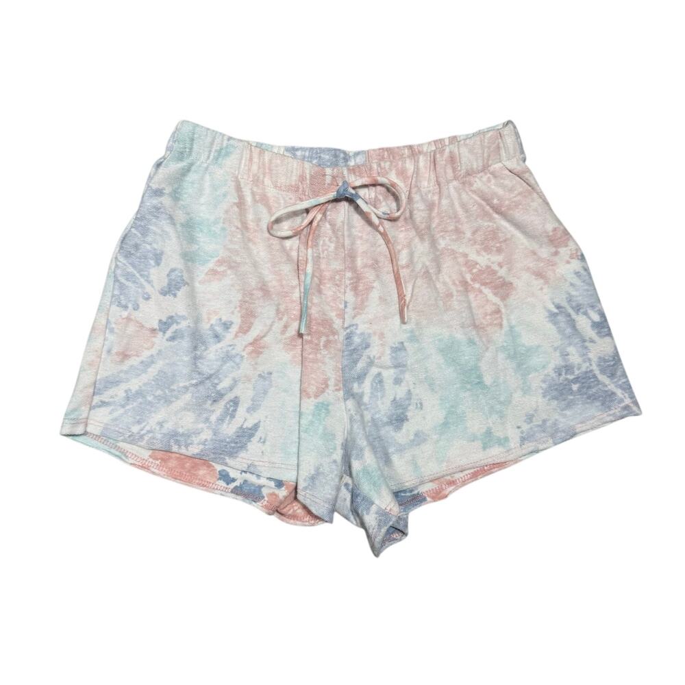 Hem & Thread Tie Dye Lounge Shorts Size Small Pink Blue Pockets
